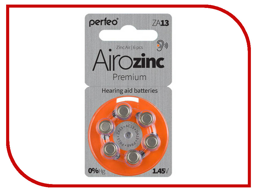 

Аксессуар Perfeo ZA13/6BL Airozinc Premium (6 штук), ZA13/6BL