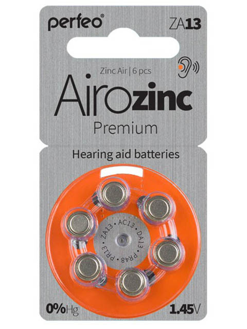 Батарейки Perfeo ZA13/6BL Airozinc Premium (6 штук)
