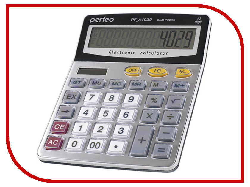 

Калькулятор Perfeo Silver PF_A4029, PF_A4029
