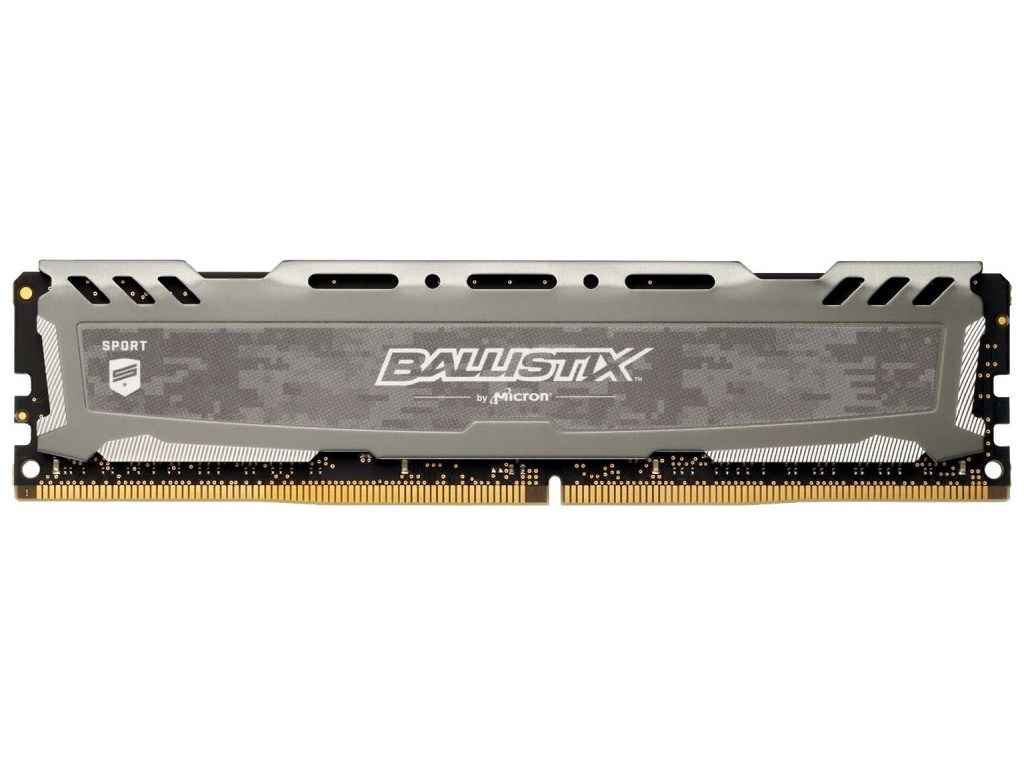 

Модуль памяти Crucial Ballistix Sport LT Grey DDR4 DIMM 3200MHz PC4-25600 CL16 - 8Gb BLS8G4D32AESBK, BLS8G4D32AESBK