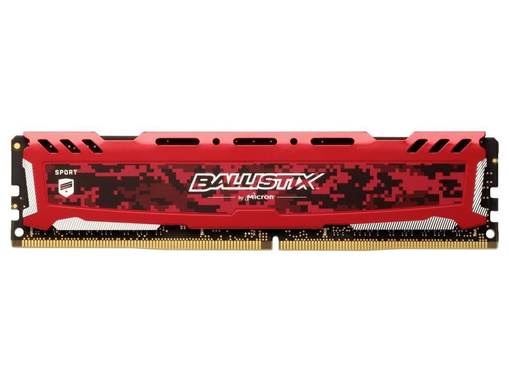 

Модуль памяти Crucial Ballistix Sport LT Red DDR4 DIMM 2666MHz PC4-21300 CL16 - 8Gb BLS8G4D26BFSEK, BLS8G4D26BFSEK