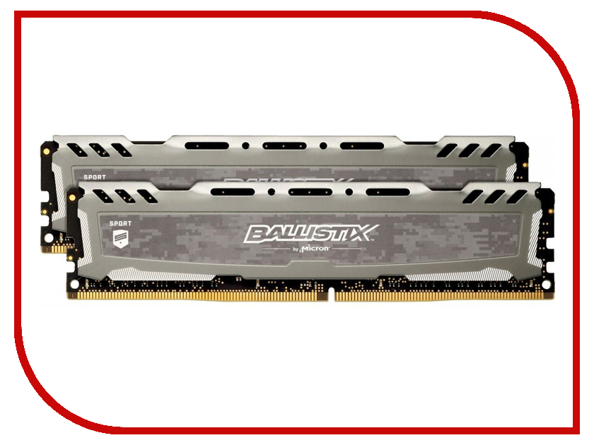 фото Модуль памяти Crucial Ballistix Sport LT Grey DDR4 DIMM 3000MHz PC4-24000 CL15 - 32Gb KIT (2x16Gb) BLS2K16G4D30AESB