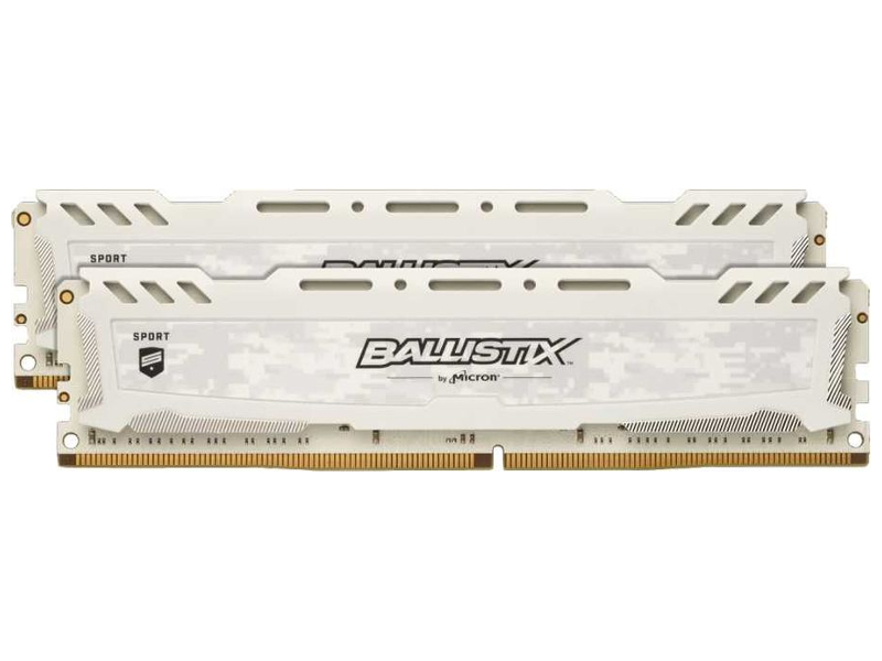 фото Модуль памяти crucial ballistix sport lt white ddr4 dimm 3200mhz pc4-25600 cl16 - 16gb kit (2x8gb) bls2k8g4d32aesck