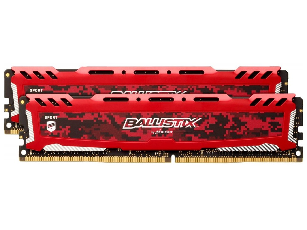 фото Модуль памяти Crucial Ballistix Sport LT Red DDR4 DIMM 3000MHz PC4-24000 CL15 - 16Gb KIT (2x8Gb) BLS2K8G4D30AESEK