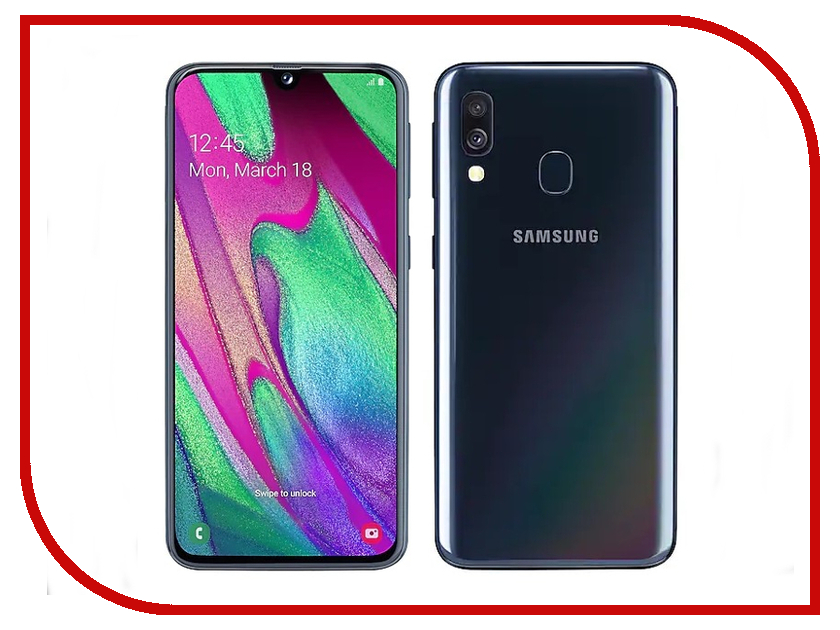

Сотовый телефон Samsung Galaxy A40 4Gb RAM 64Gb Black, SM-A405F