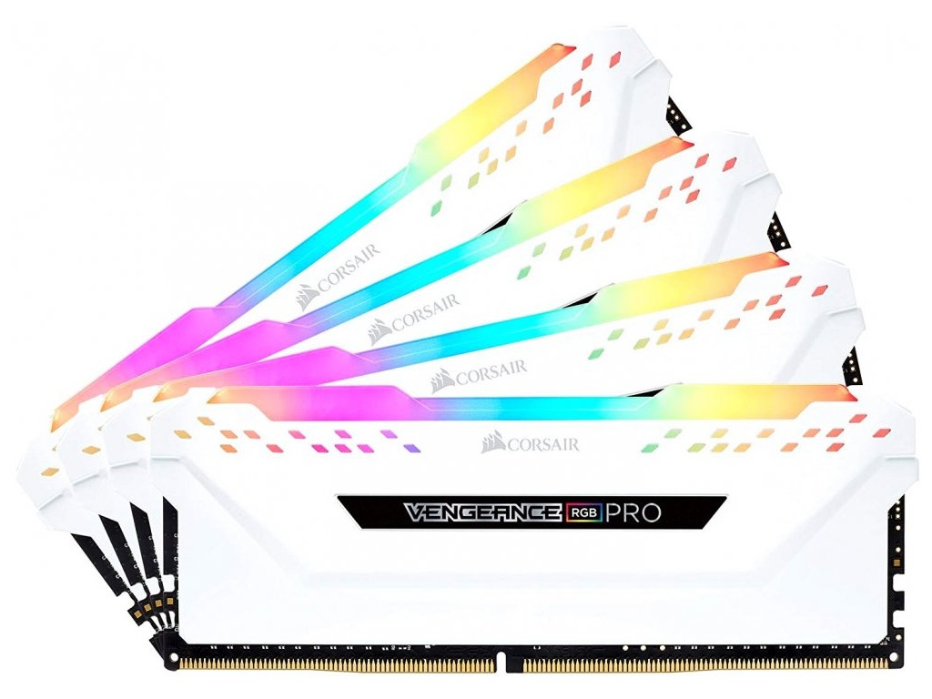 фото Модуль памяти Corsair Vengeance RGB Pro White DDR4 DIMM 3000MHz PC4-24000 CL15 - 32Gb KIT (4x8Gb) CMW32GX4M4C3000C15W