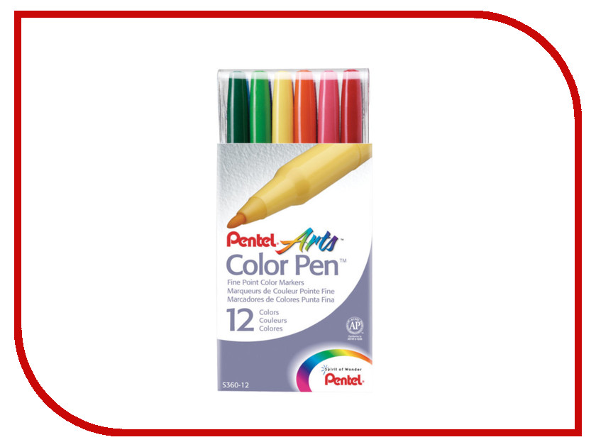 

Фломастеры Pentel Color Pen 12 цветов S360-12, Color Pen