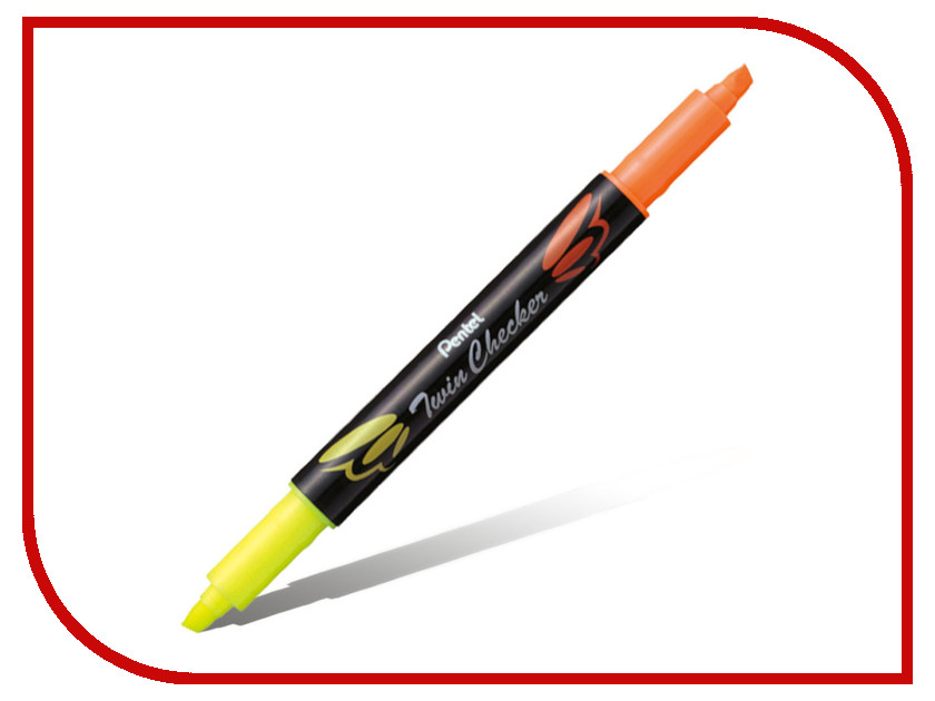 

Маркер Pentel Twin Checker 1-3mm Yellow-Orange SLW8-GS, SLW8-GS