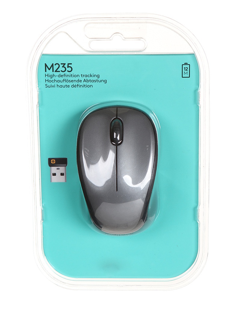 фото Мышь logitech wireless mouse m235 grey-black 910-003146 / 910-002201 выгодный набор + серт. 200р!!!