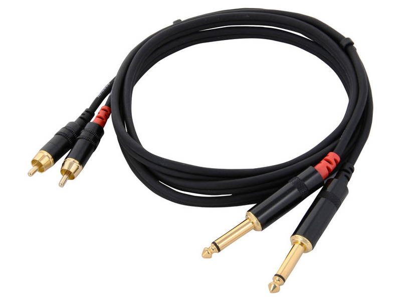 

Аксессуар Cordial CFU 3 PC 2xRCA - Jack 6.3mm M 3m Black F2411, CFU 3 PC F2411