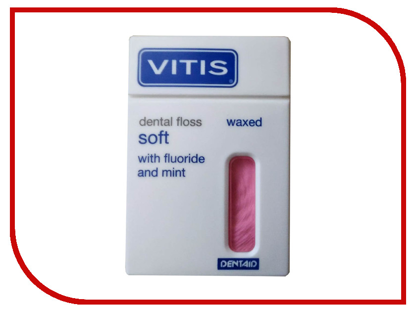 

Зубная нить Dentaid Vitis Waxed Dental Floss with Fluoride and Mint 50m Pink, Floss with Fluoride