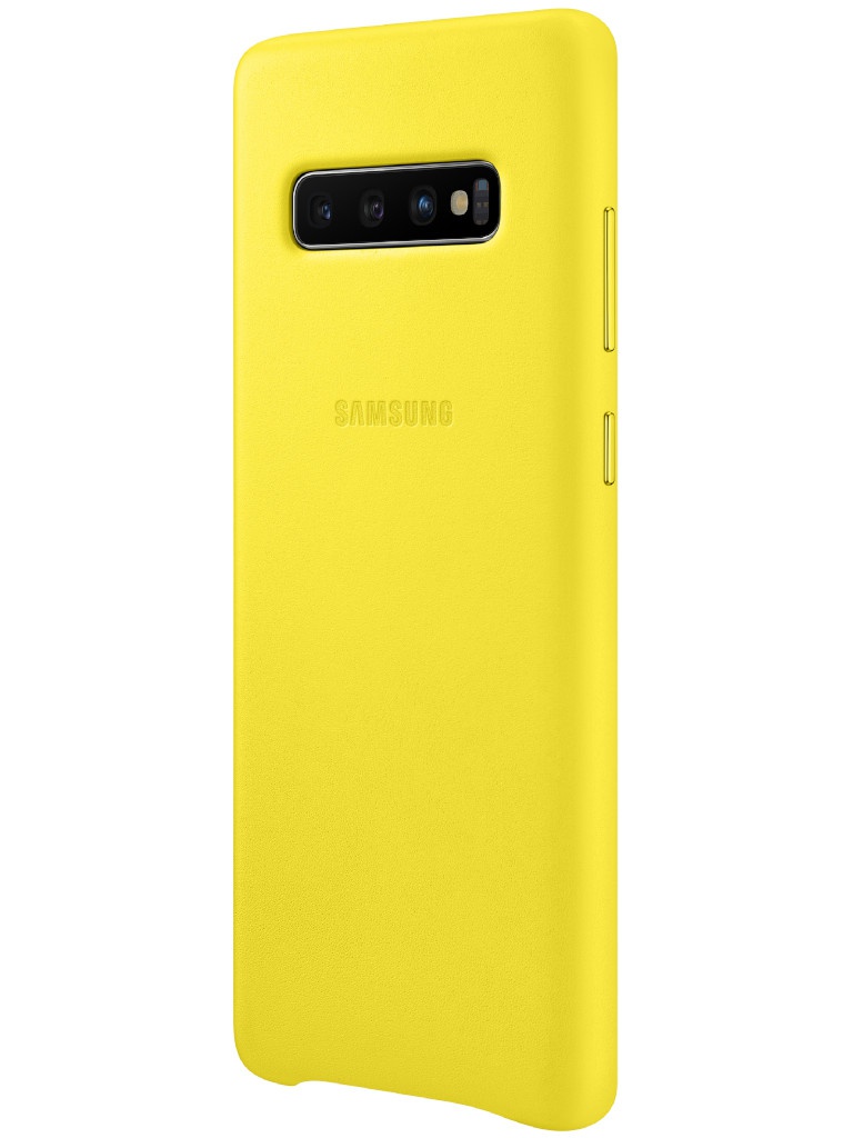 фото Аксессуар Чехол для Samsung Galaxy S10 Plus Leather Cover Yellow EF-VG975LYEGRU