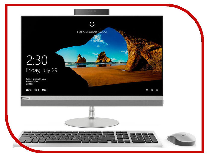 фото Моноблок Lenovo IdeaCentre 520-24IKU Silver F0D200AURK (Intel Core i5-8250U 1.6 GHz/4096Mb/1000Gb/DVD-RW/Intel HD Graphics/Wi-Fi/Bluetooth/23.8/1920x1080/DOS)