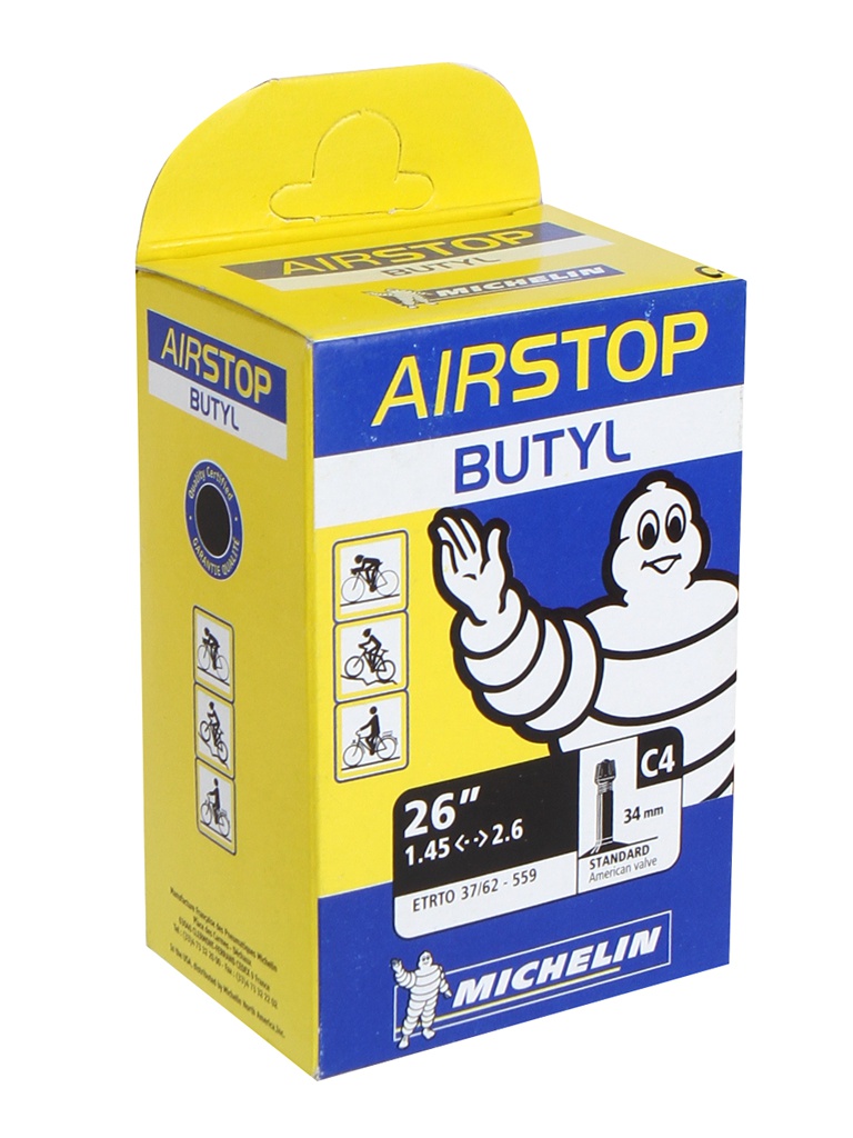 

Велокамера Michelin C4 Airstop 26x1.4/2.4 MIC_1251941111M, C4 Airstop