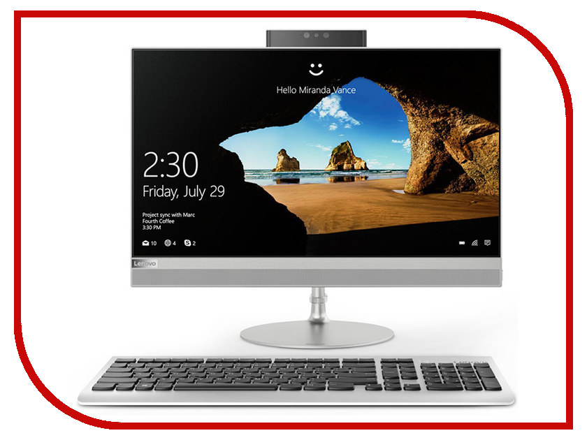 фото Моноблок Lenovo IdeaCentre 520-22IKU Silver F0D500D2RK (Intel Core i3-7020U 2.3 GHz/4096Mb/1000Gb/DVD-RW/Intel HD Graphics/Wi-Fi/Bluetooth/Cam/21.5/1920x1080/DOS)