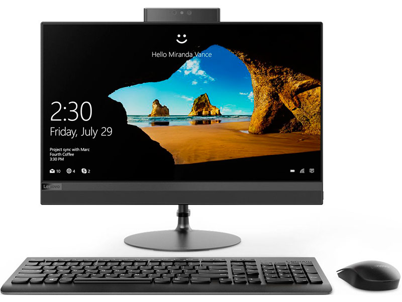 фото Моноблок Lenovo IdeaCentre 520-22IKU Black F0D500D1RK (Intel Core i3-7020U 2.3 GHz/4096Mb/1000Gb/DVD-RW/AMD Radeon 530 2048Mb/Wi-Fi/Bluetooth/Cam/21.5/1920x1080/Windows 10 Home 64-bit)