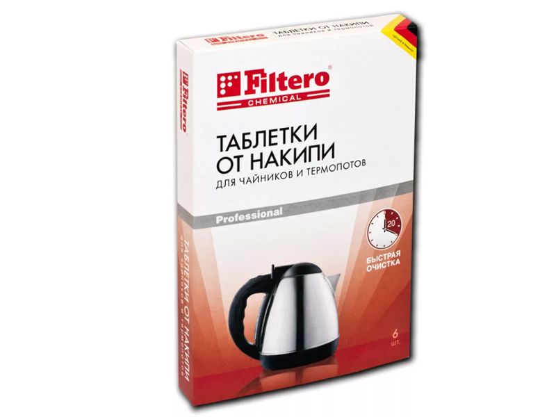 Таблетки от накипи для чайников и термопотов Filtero 604