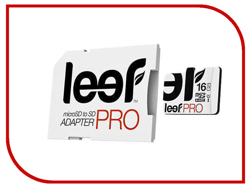 фото Карта памяти 16Gb - Leef Micro Secure Digital HC PRO Class 10 UHS-I LFMSDPRO-01610R с переходником под SD