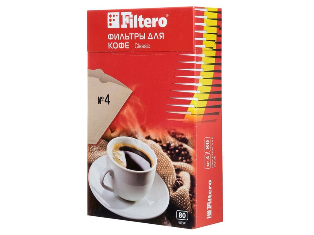 Фильтр-пакеты Filtero Classic №4 80шт моторный фильтр filtero
