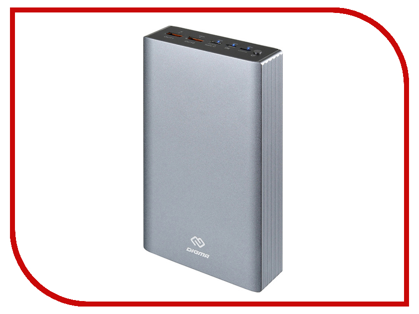 

Аккумулятор Digma DG-PD-30000 QC3.0 30000mAh Silver, DG-PD-30000-SLV