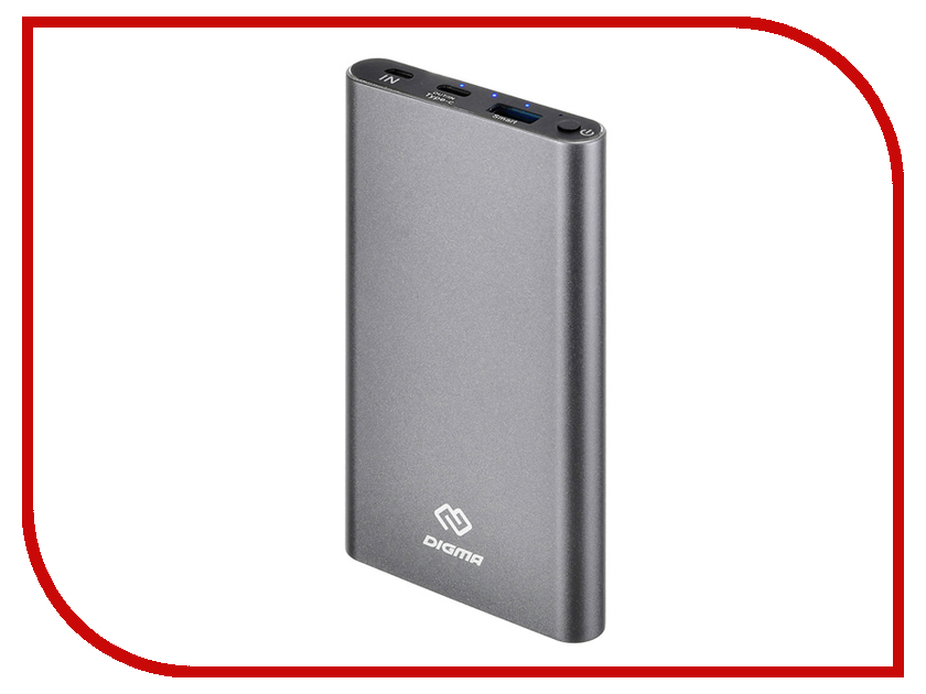 

Аккумулятор Digma DG-ME-10000 10000mAh Dark Grey, DG-ME-10000