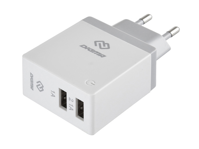 

Зарядное устройство Digma 2xUSB 2.1A White DGWC-2U-3A-WG, DGWC-2U-3A-WG