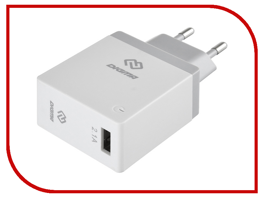 

Зарядное устройство Digma USB 2.1A White DGWC-1U-2.1A-WG, DGWC-1U-2.1A-WG