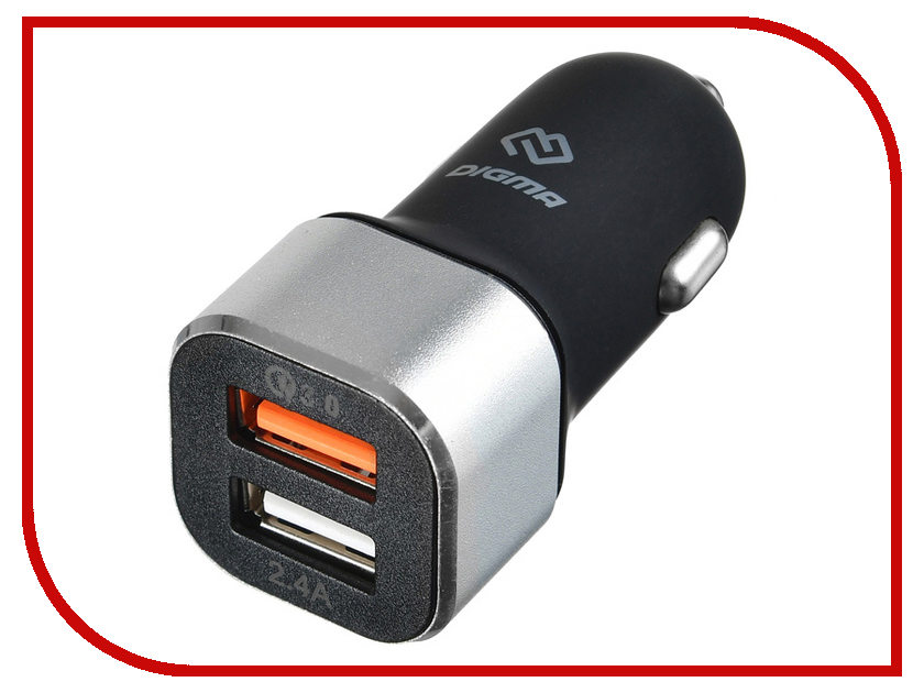 

Зарядное устройство Digma 2xUSB 5.4A Black DGCC-2U-QC3.0-BS, DGCC-2U-QC3.0-BS