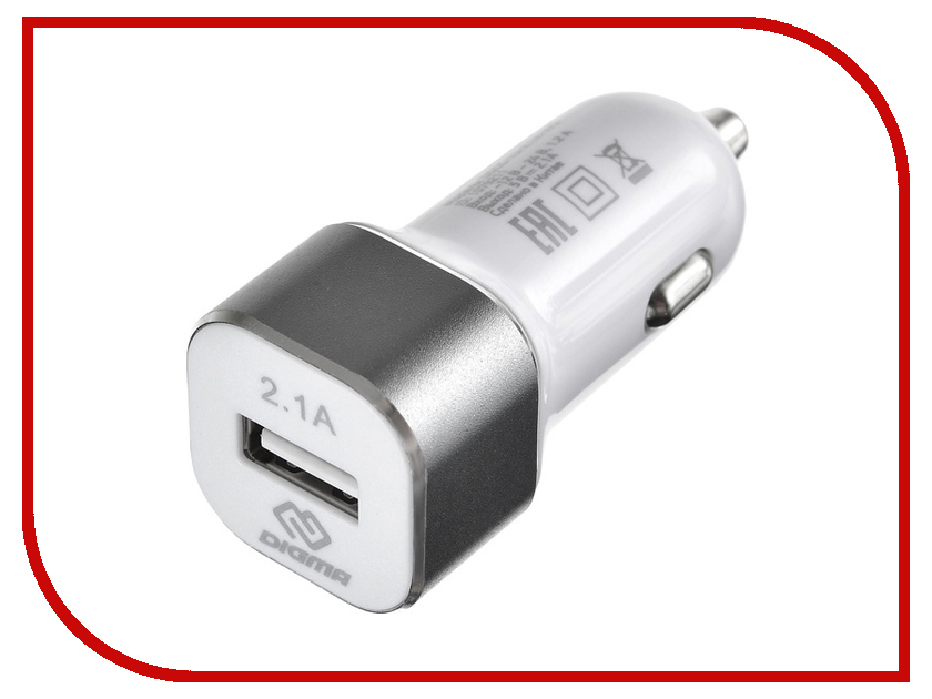 фото Зарядное устройство Digma USB 2.1A White DGCC-1U-2.1A-WG