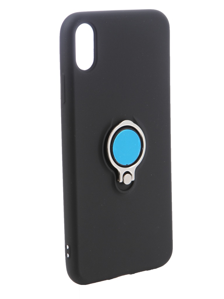 фото Чехол df для apple iphone xs max silicone с кольцом-держателем black iring-03 df-group