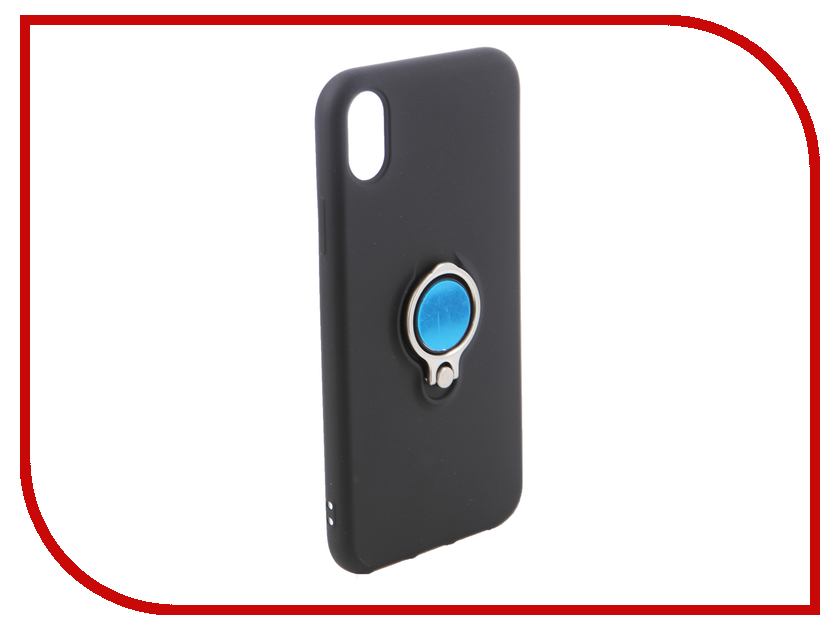 

Аксессуар Чехол для APPLE iPhone XR DF Silicone с кольцом-держателем Black iRing-02, iRing-02 (black)