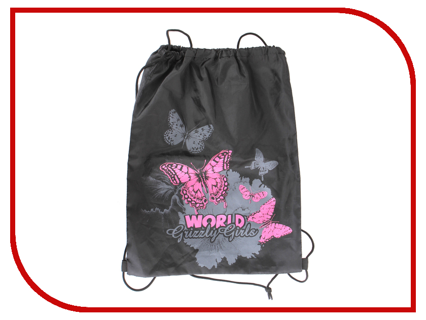 

Мешок для обуви Grizzly Бабочки World Grizzly Girls Black, Бабочки World Grizzly Girls