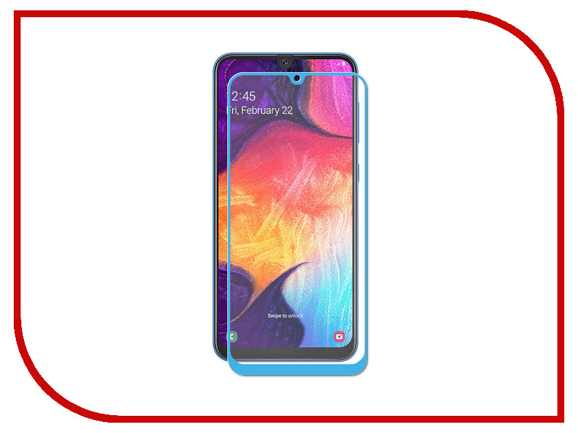 

Аксессуар Защитное стекло LuxCase для Samsung Galaxy A50 2019 2.5D FG Blue Frame 78074, 78074