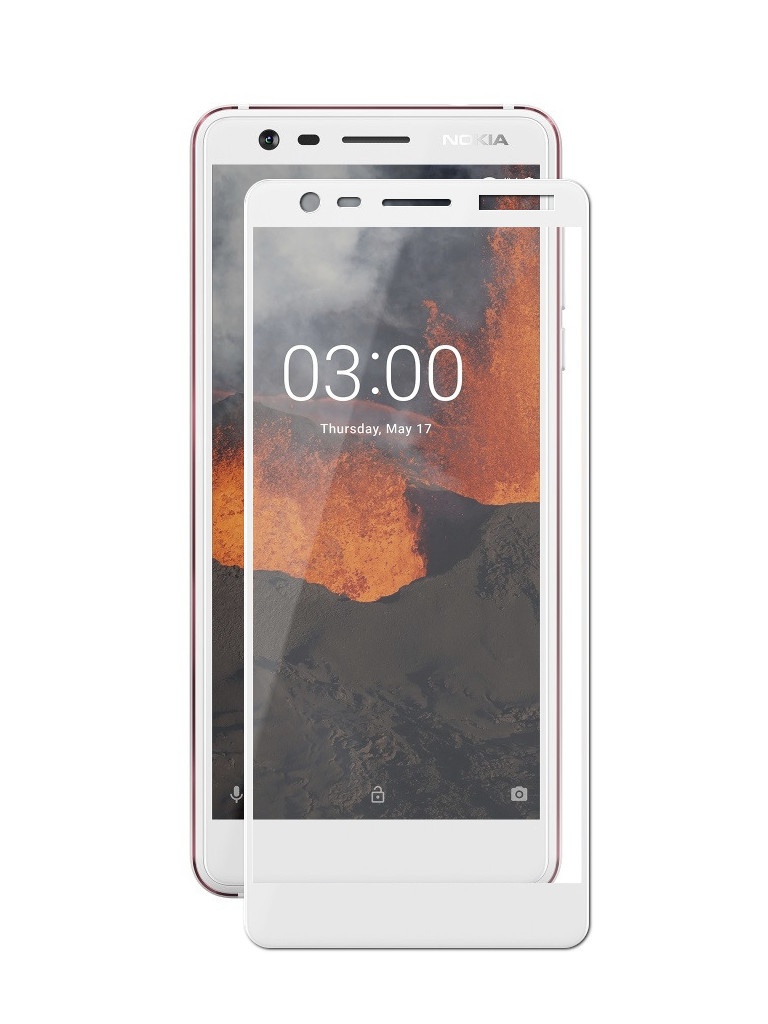 Защитный экран Red Line для Nokia 3.1 Full Screen Tempered Glass White УТ000017840
