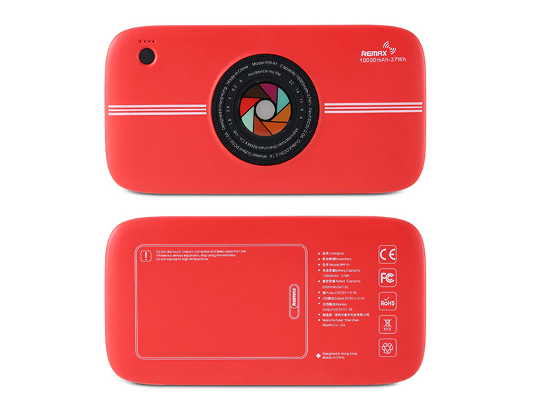 

Внешний аккумулятор Remax Power Bank RPP-91 10000mAh Wireless Camera Red, RPP-91