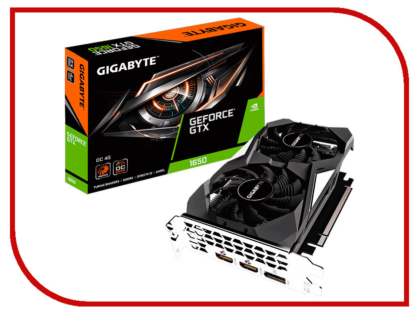 

Видеокарта GigaByte GeForce GTX 1650 Windforce OC 1785Mhz PCI-E 3.0 4096Mb 8002Mhz 128 bit 3xHDMI DP GV-N1650WF2OC-4GD, GV-N1650WF2OC-4GD