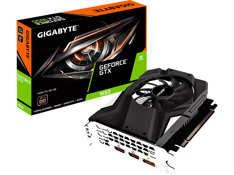 

Видеокарта GigaByte GeForce GTX 1650 Mini ITX OC 1680Mhz PCI-E 3.0 4096Mb 8002Mhz 128 bit 2xHDMI DP GV-N1650IXOC-4GD, GV-N1650IXOC-4GD