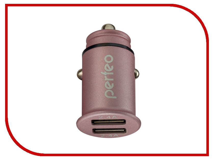 

Зарядное устройство Perfeo Auto 2 2xUSB 2.4А Pink PF_A4458, Auto 2