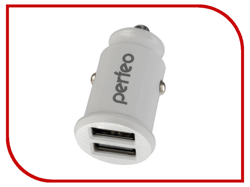 

Зарядное устройство Perfeo Car 2xUSB 2.4А White PF_A4459, Car