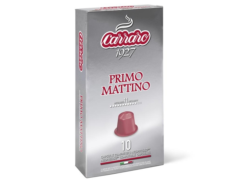 Капсулы для кофемашин Carraro Primo Mattino 10шт стандарта Nespresso кофе молотый в капсулах carraro primo mattino 52 г система nespresso