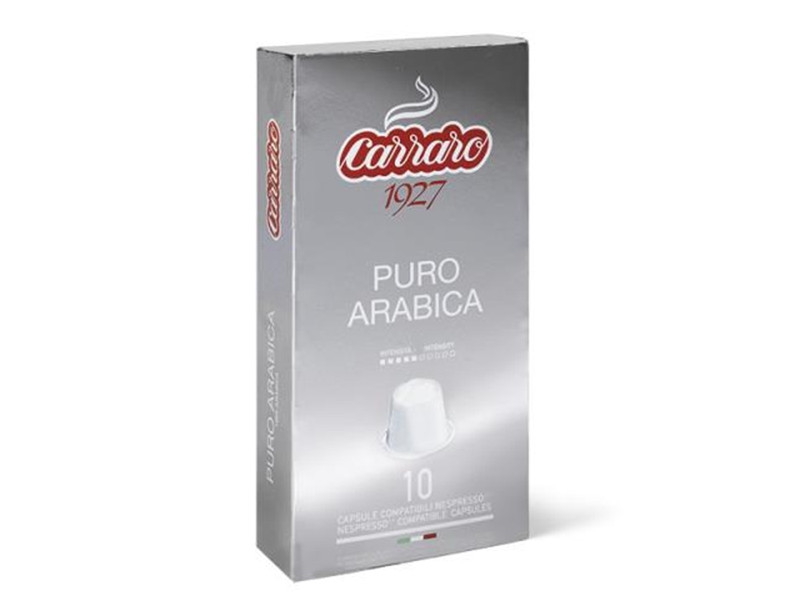 Капсулы для кофемашин Carraro Puro Arabica 10шт стандарта Nespresso кофе молотый в капсулах carraro puro arabica 52 г система nespresso