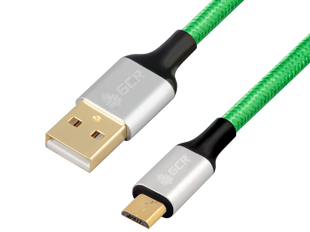 

Аксессуар Greenconnect USB - MicroUSB 2m Green GCR-51100, GCR-51100