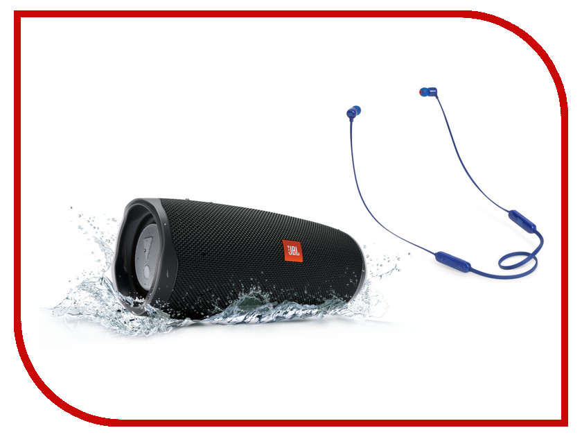

Колонка JBL Charge 4 Black + наушники T110BT Blue, Charge 4 + T110BT