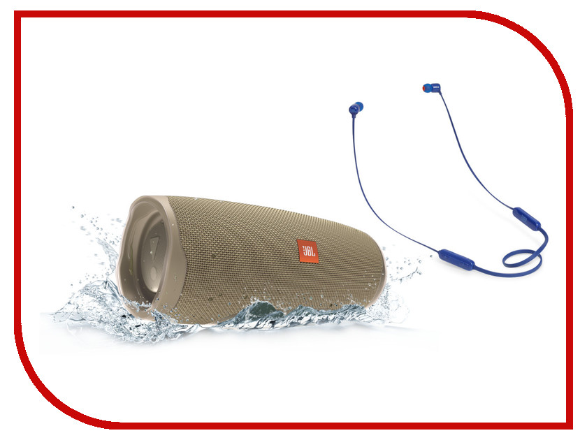 

Колонка JBL Charge 4 Sand + наушники T110BT Blue, Charge 4 + T110BT