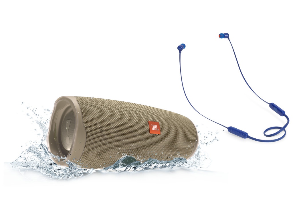 

Колонка JBL Charge 4 Sand + наушники T110BT Blue, Charge 4 + T110BT