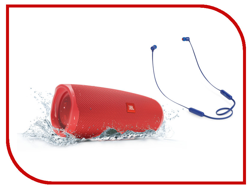 

Колонка JBL Charge 4 Red + наушники T110BT Blue, Charge 4 + T110BT