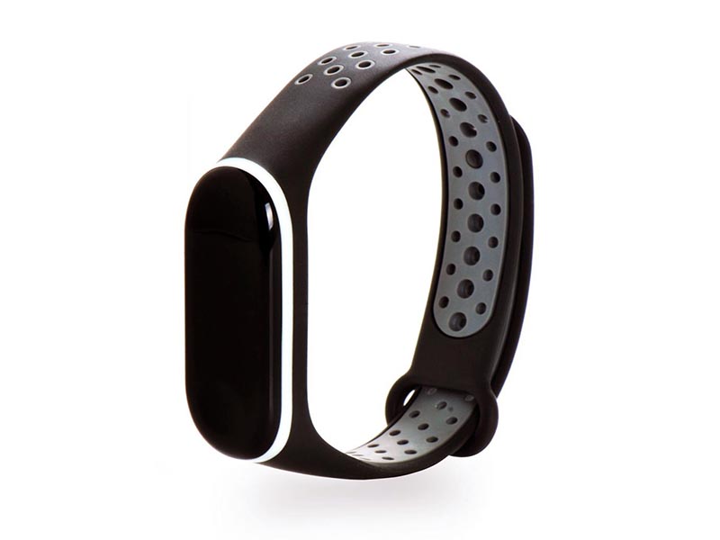 

Aксессуар Ремешок Gurdini Silicone для Xiaomi Mi Band 3 Sport Black-Grey 908148, 908148