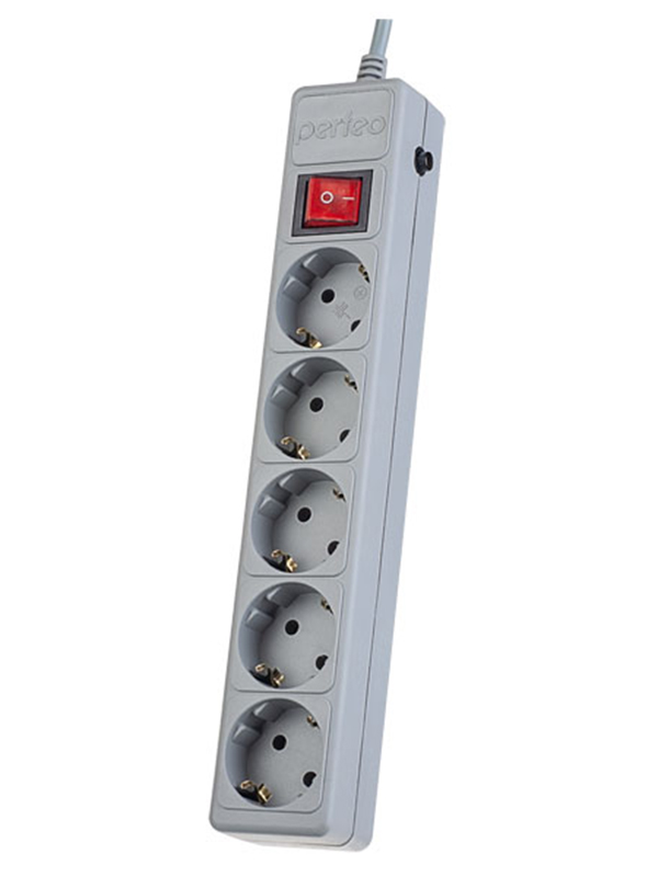 фото Сетевой фильтр Perfeo Power Plus 5 Sockets 3m Grey PF-PP-5/3.0-G