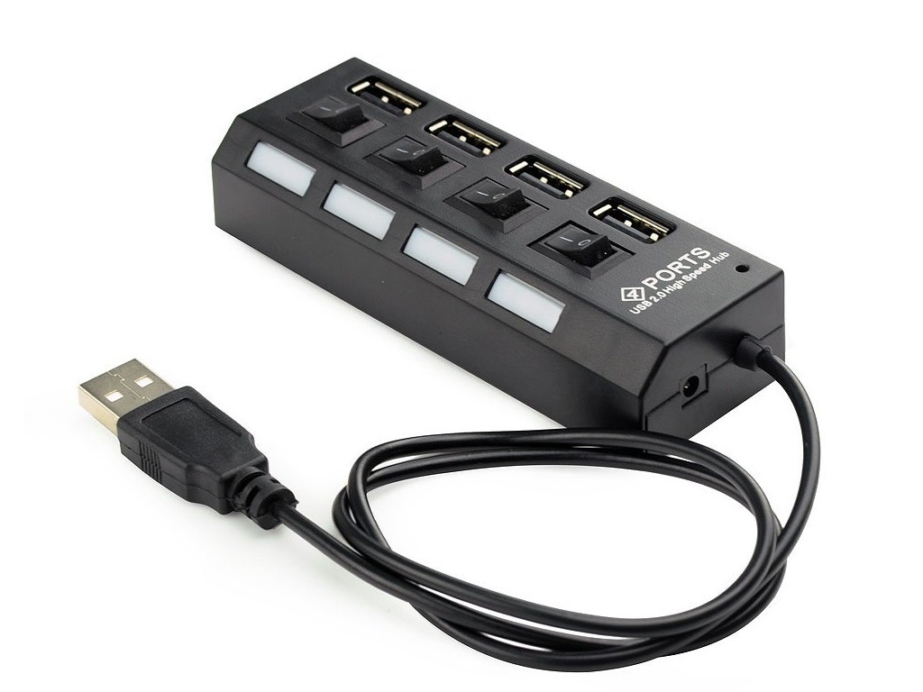 Хаб USB Gembird 4 Ports UHB-243-AD USB 2.0 Black