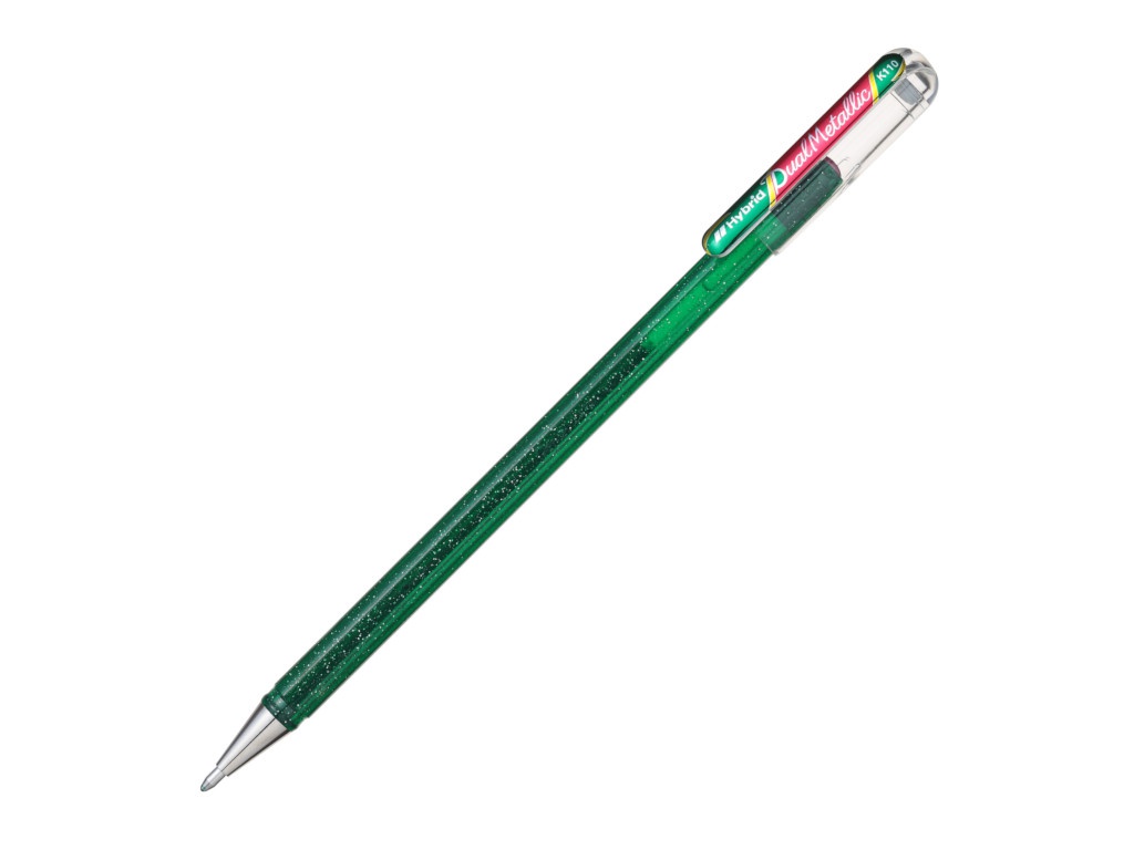 

Ручка гелевая Pentel Hybrid Dual Metallic 0.1mm корпус Green, стержень Green-Pink K110-DBDX, K110-DBDX